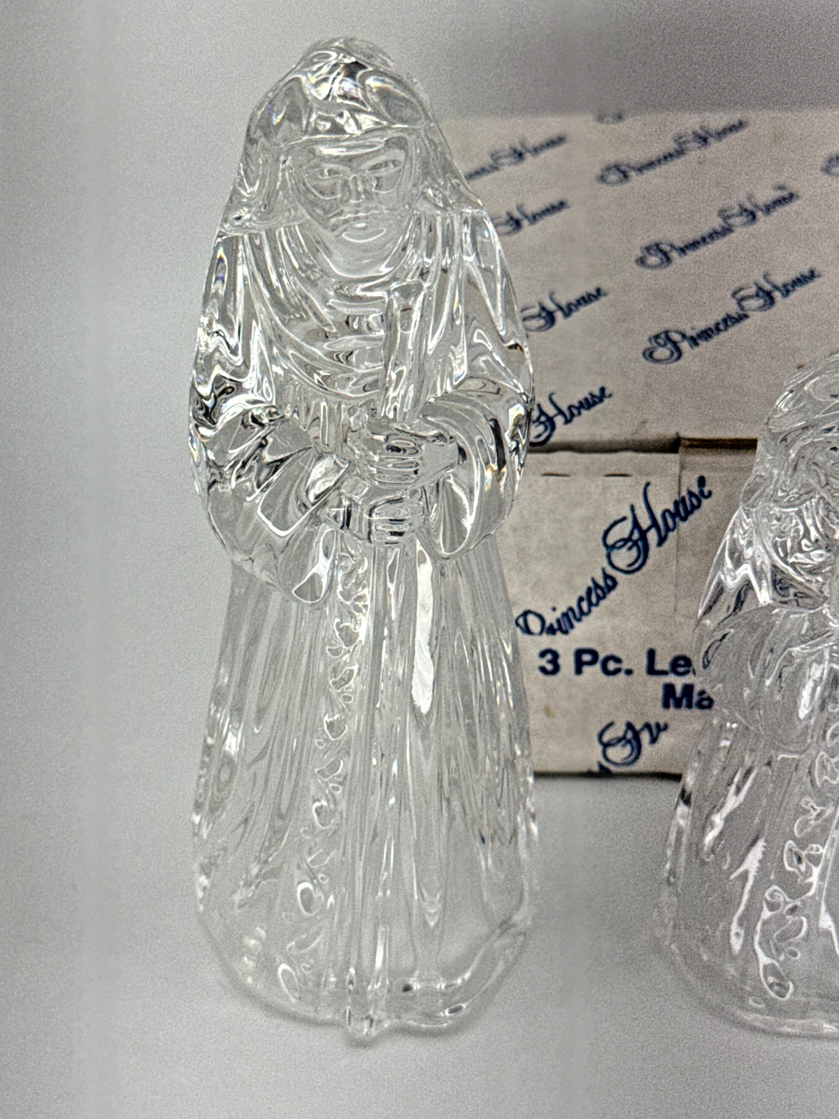 Princess House Crystal Nativity Set 3 Pc Lead Crystal Germany Mary Kings Apparel