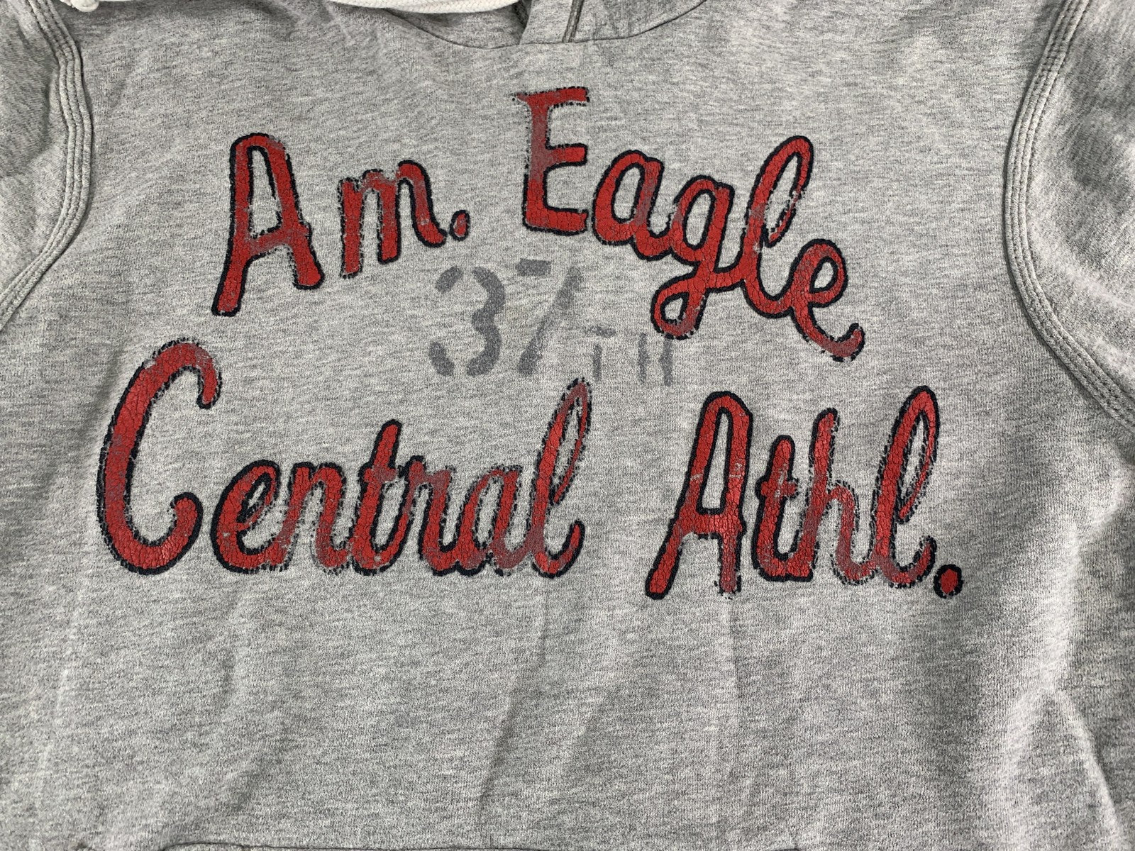 American Eagle Hoodie Mens Large Central Athl Pullover Sweatshirt Embroidered