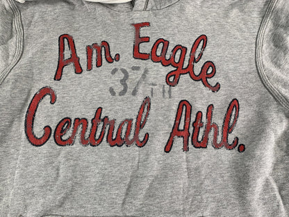 American Eagle Hoodie Mens Large Central Athl Pullover Sweatshirt Embroidered