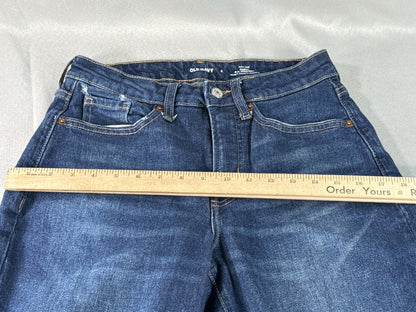 Old Navy Distressed Ripped Jeans Womens Blue Denim Mid Rise Skinny Stretch Rips