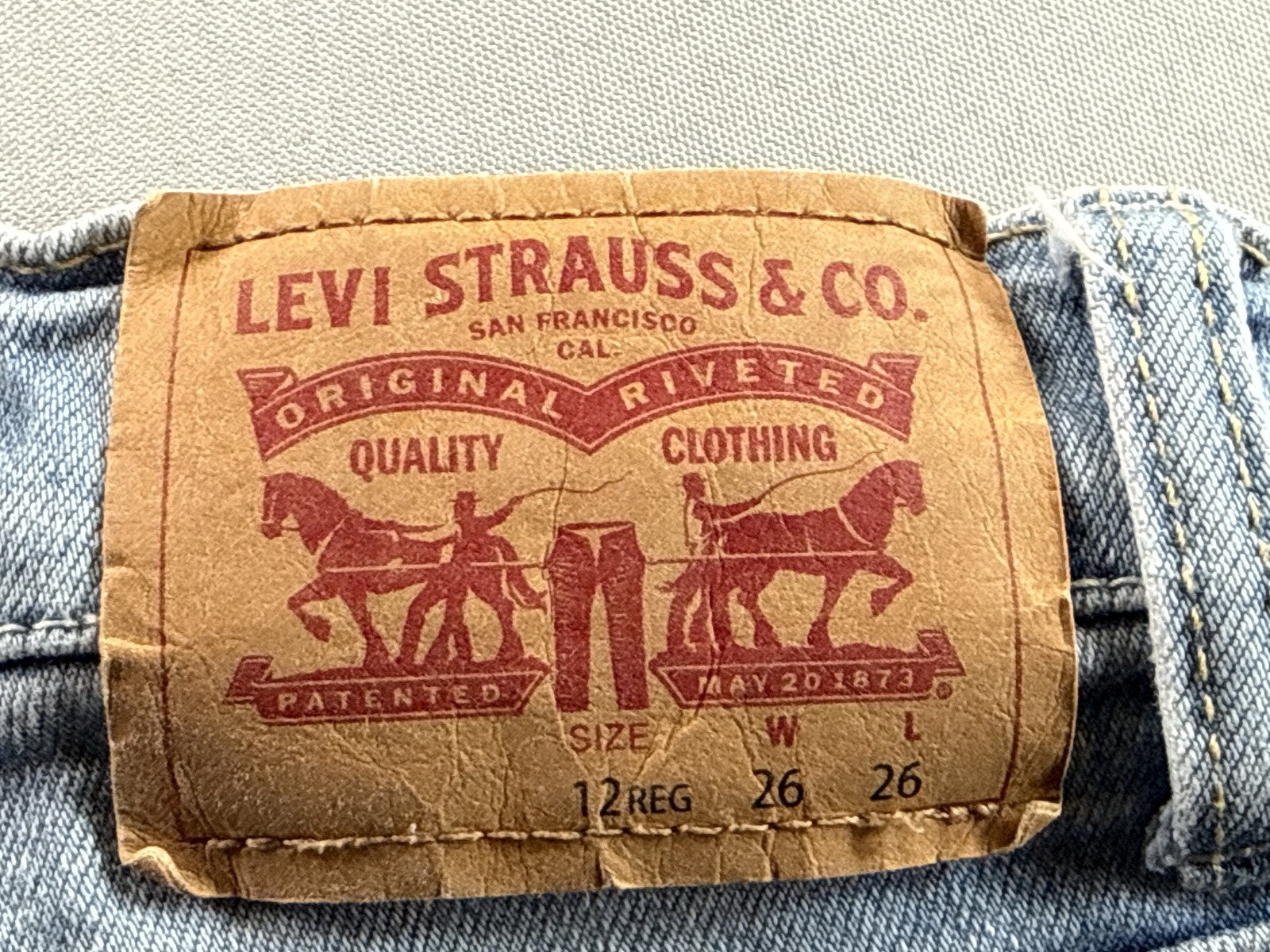 Levi's Straight Leg Jeans 12 REG Womens Light Blue Cotton Elastane Mid Rise