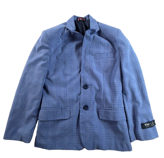 Tommy Hilfiger THFlex Boys Suit Jacket Blazer Blue Plaid Stretch Size 8 Apparel