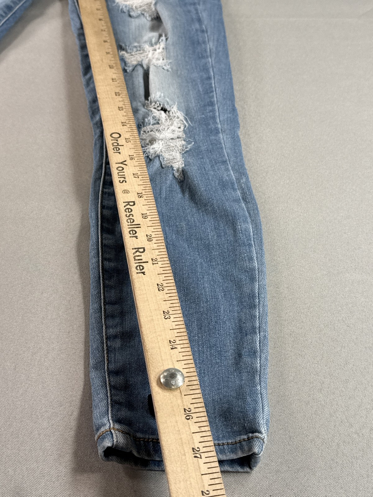 Wax Jean 3 Skinny Slim Fit Denim Womens 3/26 Blue Vietnam Y2K Distressed