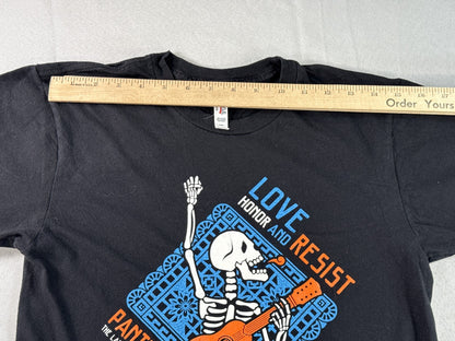 Alstyle Skeleton Day Dead Graphic Tee S Black 100% Cotton Crewneck Short Sleeve