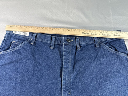Bulwark FR Jeans Mens 46x32 Blue Denim Straight Leg Flame Resistant Made in USA