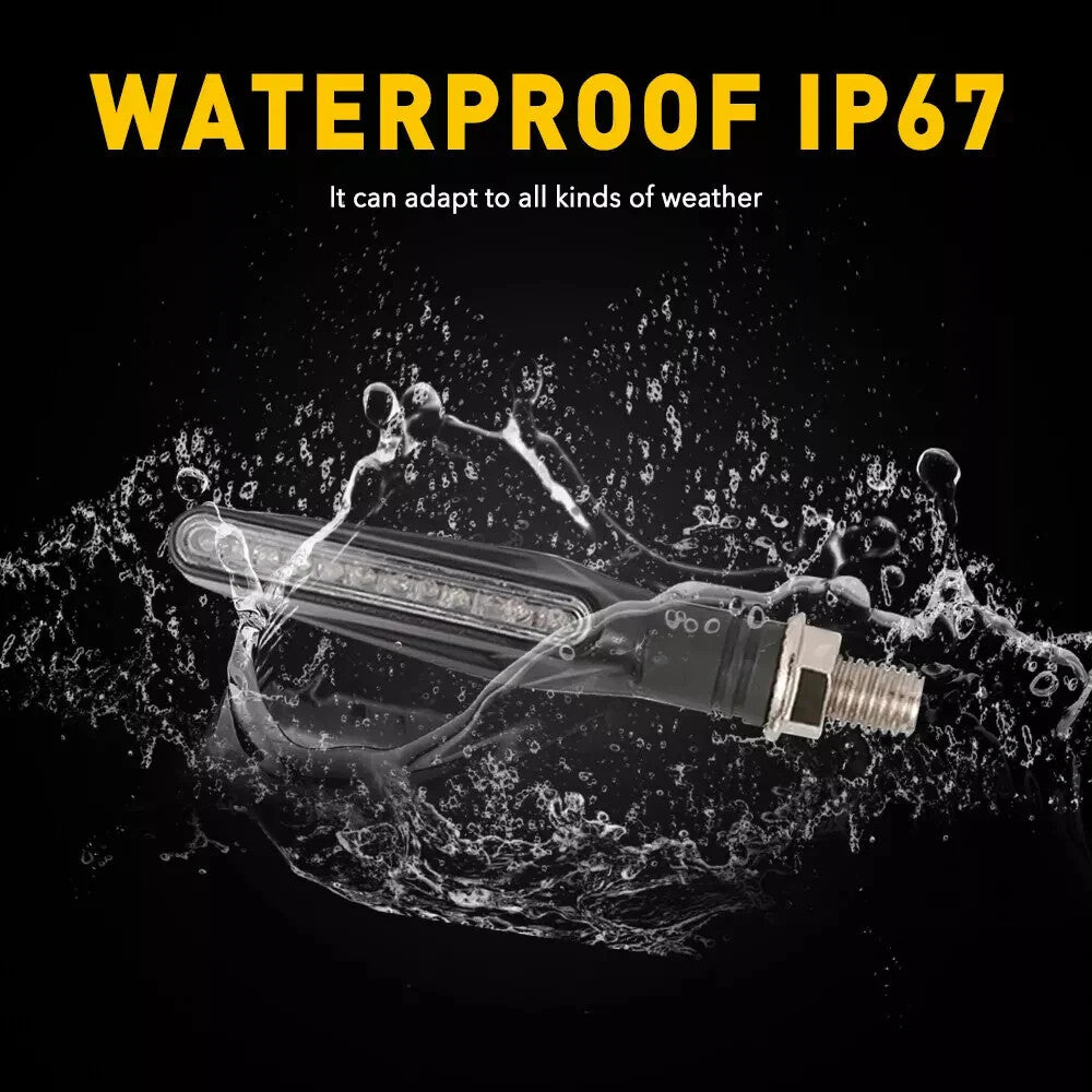 6x LED Turn Signal Lights Universal Amber Blinker Indicators Waterproof Moto
