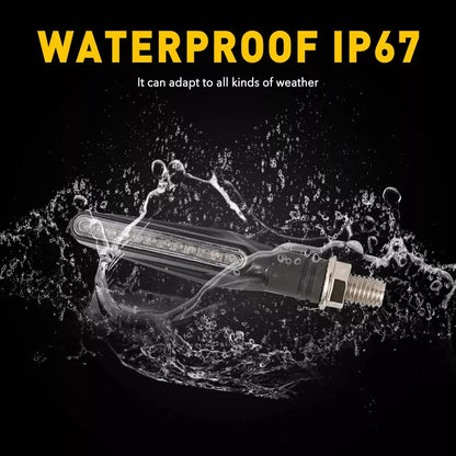 6x LED Turn Signal Lights Universal Amber Blinker Indicators Waterproof Moto