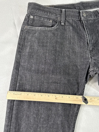 Levi's Straight Leg Jeans W 36 L 30 Black Denim Unisex Made in Mexico Vintage
