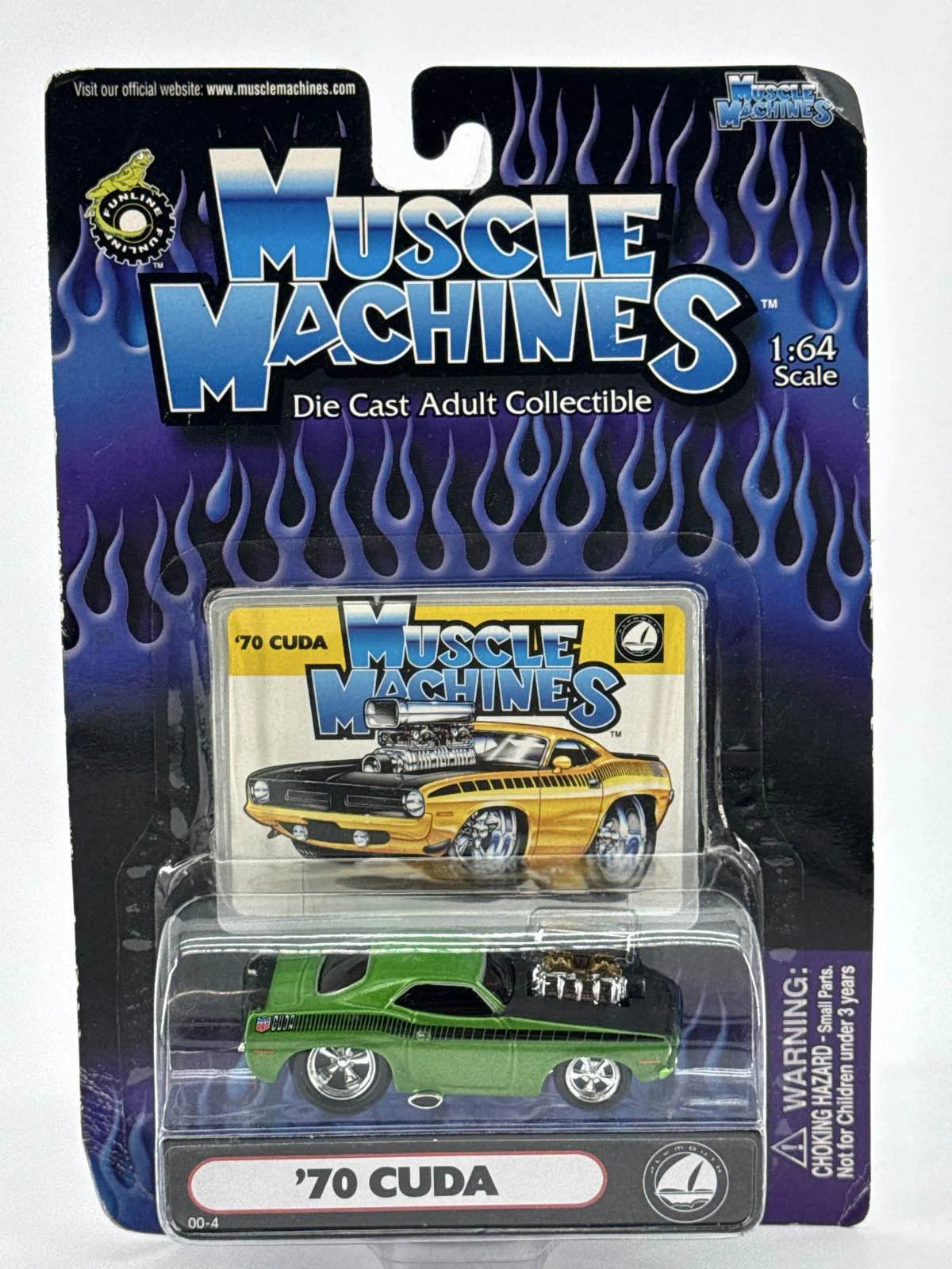 Muscle Machines 1970 Plymouth Cuda Green 1:64 Diecast Mopar Muscle Car New 164