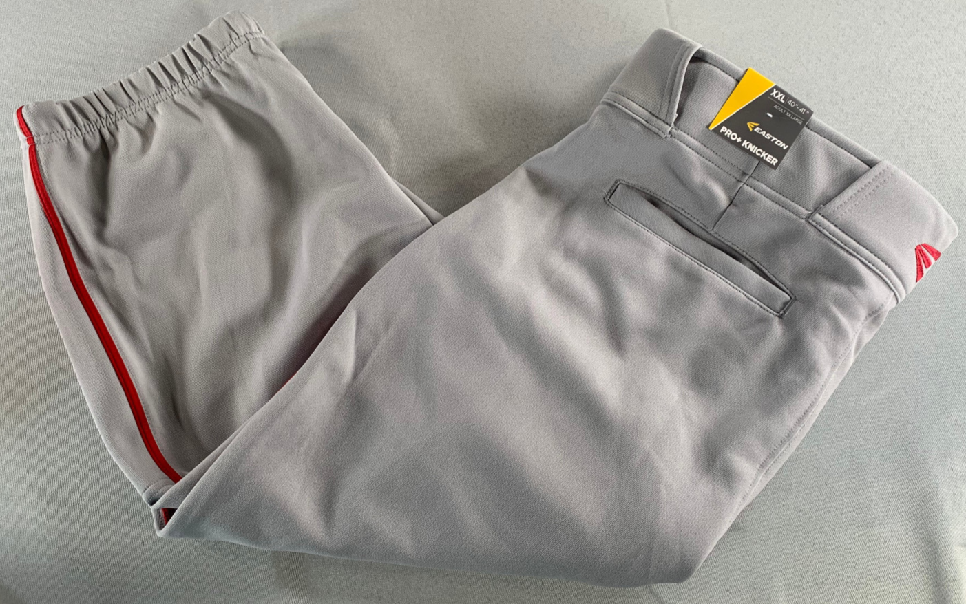 Easton Pro+ Knicker Baseball Pants XXL Gray Red Piped A167105GYRDXL NWT Adult