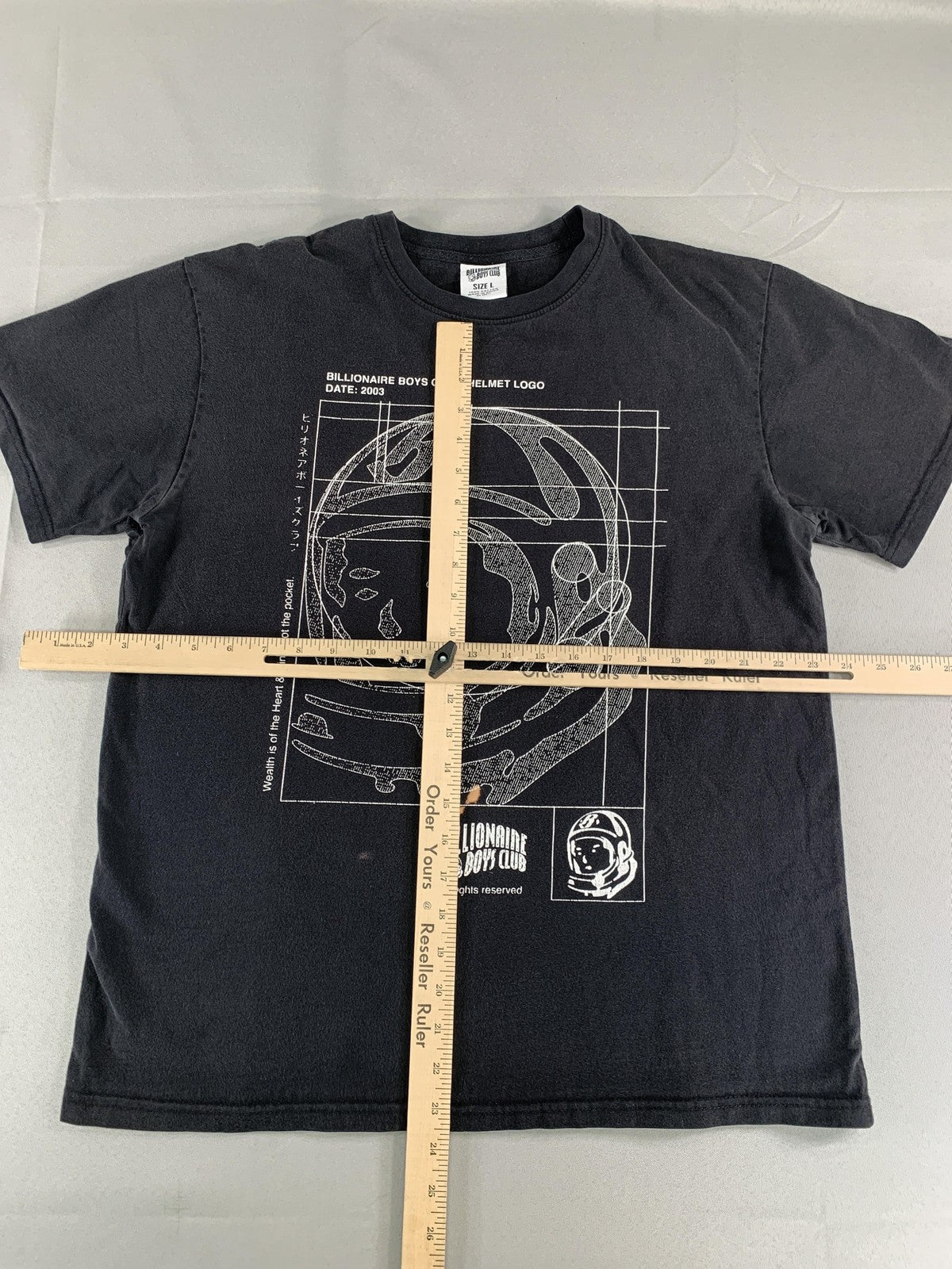 Billionaire Boys Club Shirt Mens Large Black Helmet Logo Graphic Tee 2003 Cotton