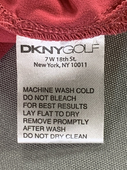 DKNY Golf Sleeveless Polo Shirt Womens XL Red Performance Stretch Athletic Top