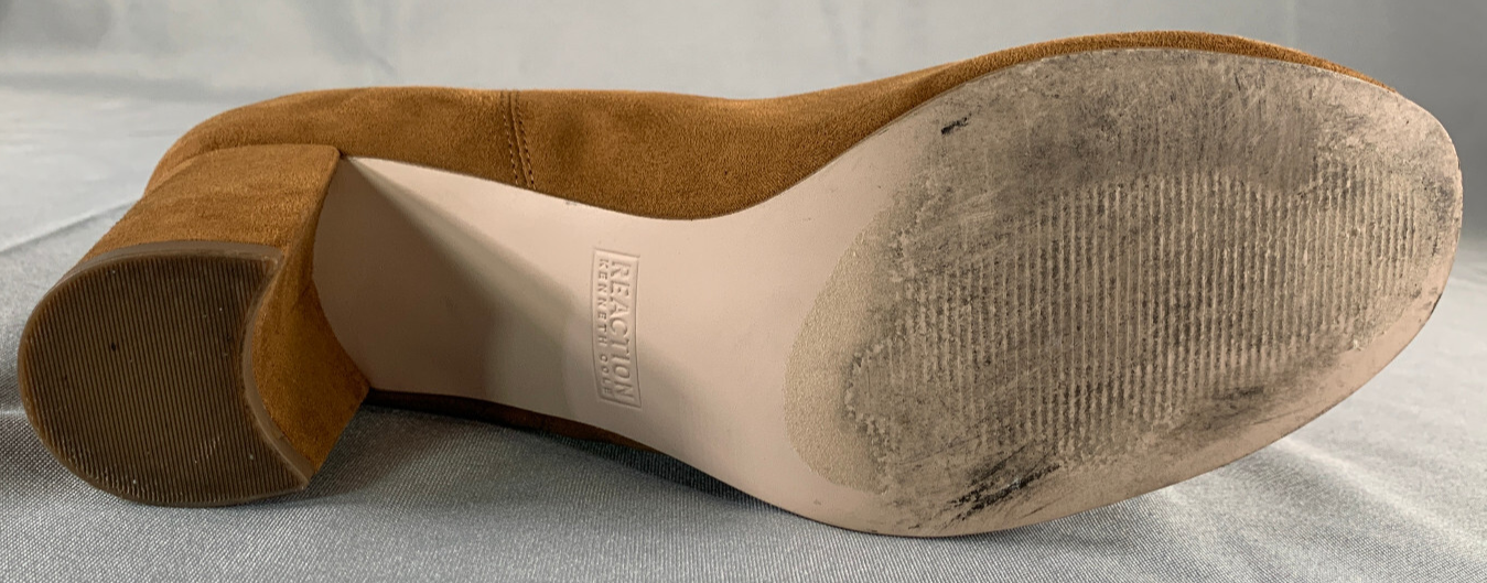 Kenneth Cole Reaction Float Free WMS 9.5M Brown Suede Ankle Block Heel Booties