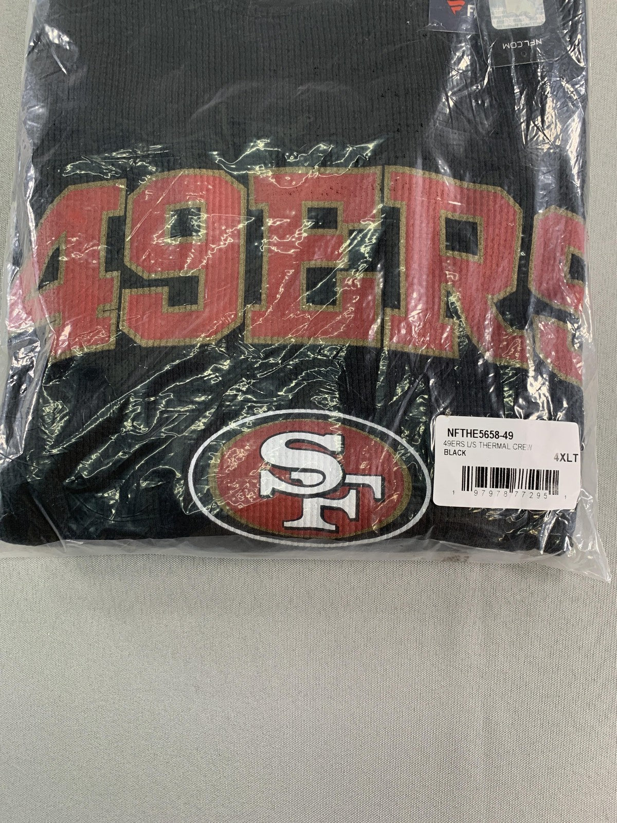 San Francisco 49ers Shirt Mens 4XLT Black NFL Football Long Sleeve Thermal Crew
