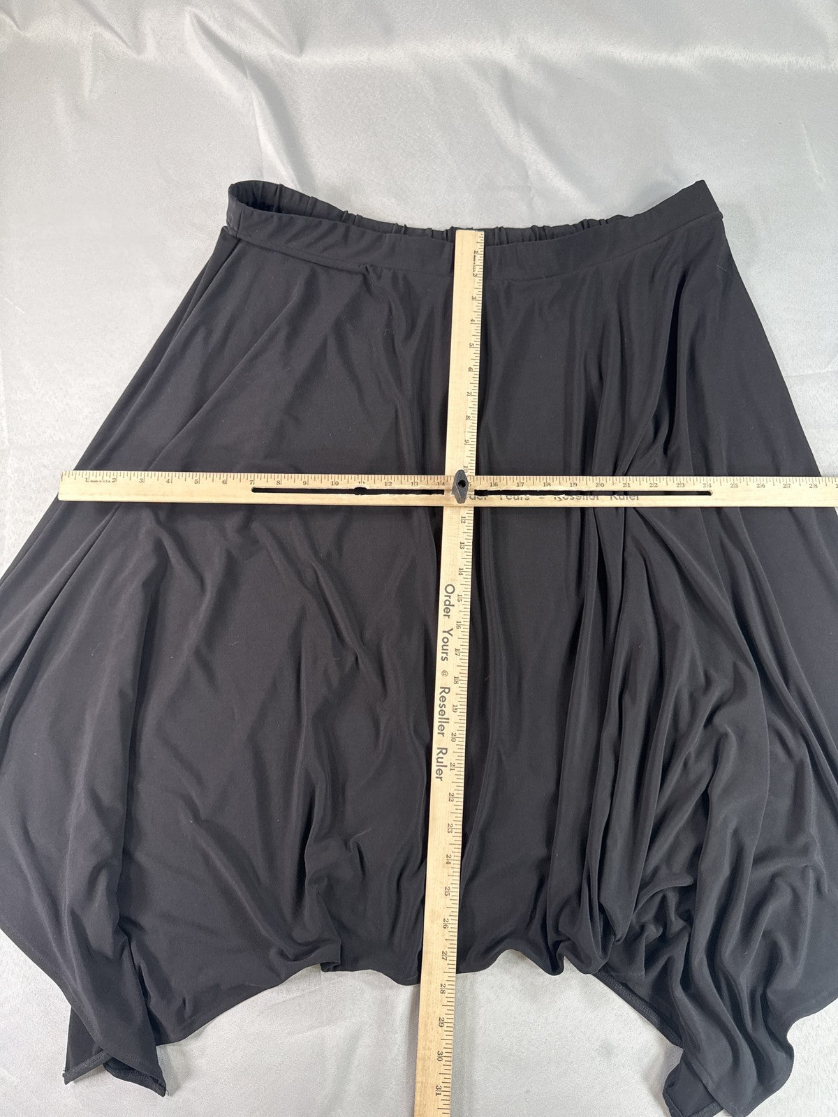 Lane Bryant Asymmetrical Skirt 22 Womens 22/24 Black Polyester Spandex Elastic