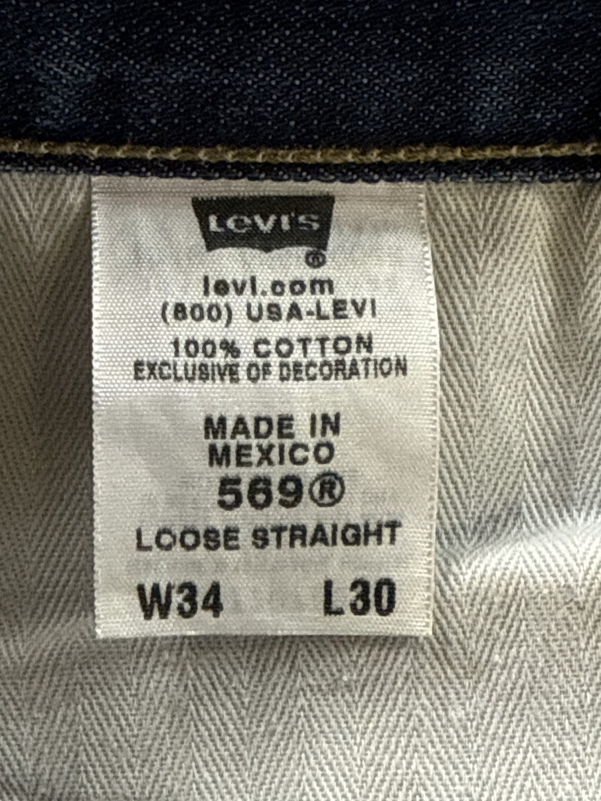 Levi's Classic Straight Fit Jeans W34 L30 Blue 100% Cotton Pocket Vintage