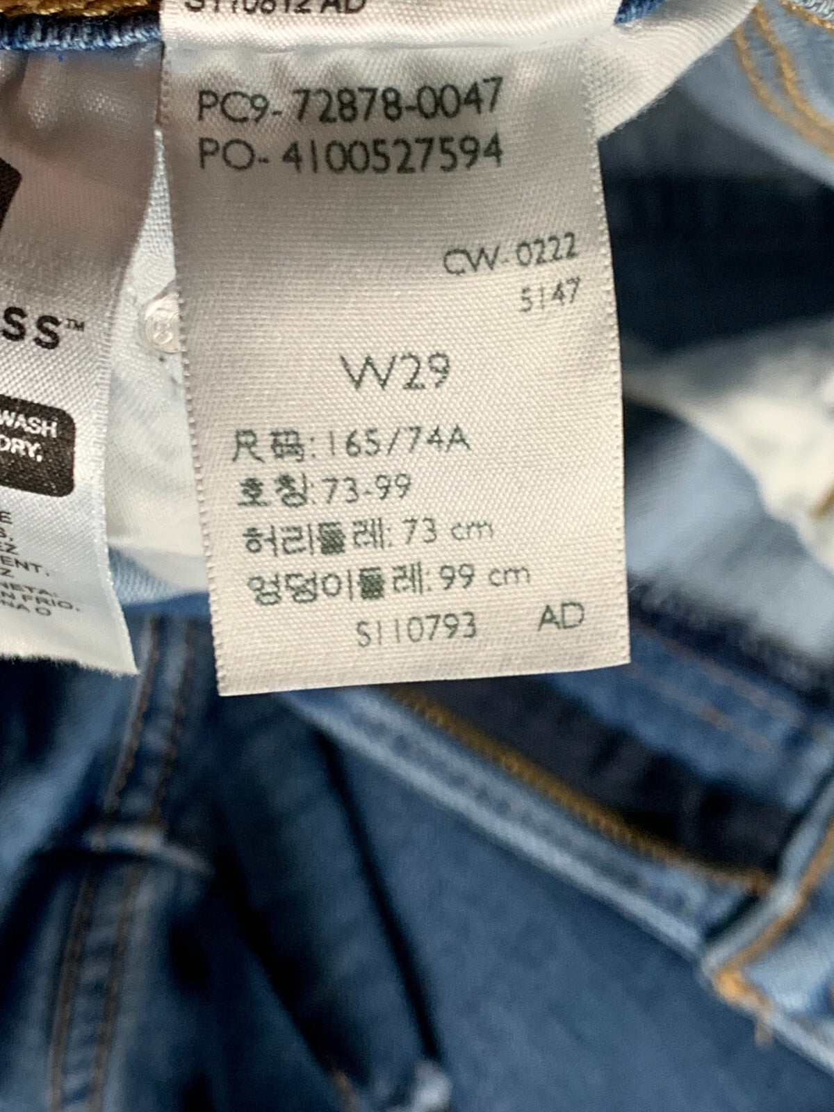 Levi’s 514 High Rise Distressed Jean Shorts W29 Raw Hem Button Fly Cutoff Blue