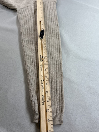 JANTZEN Ribbed V Sweater M M/M Beige 100% COMBED COTTON Regular Fit Long