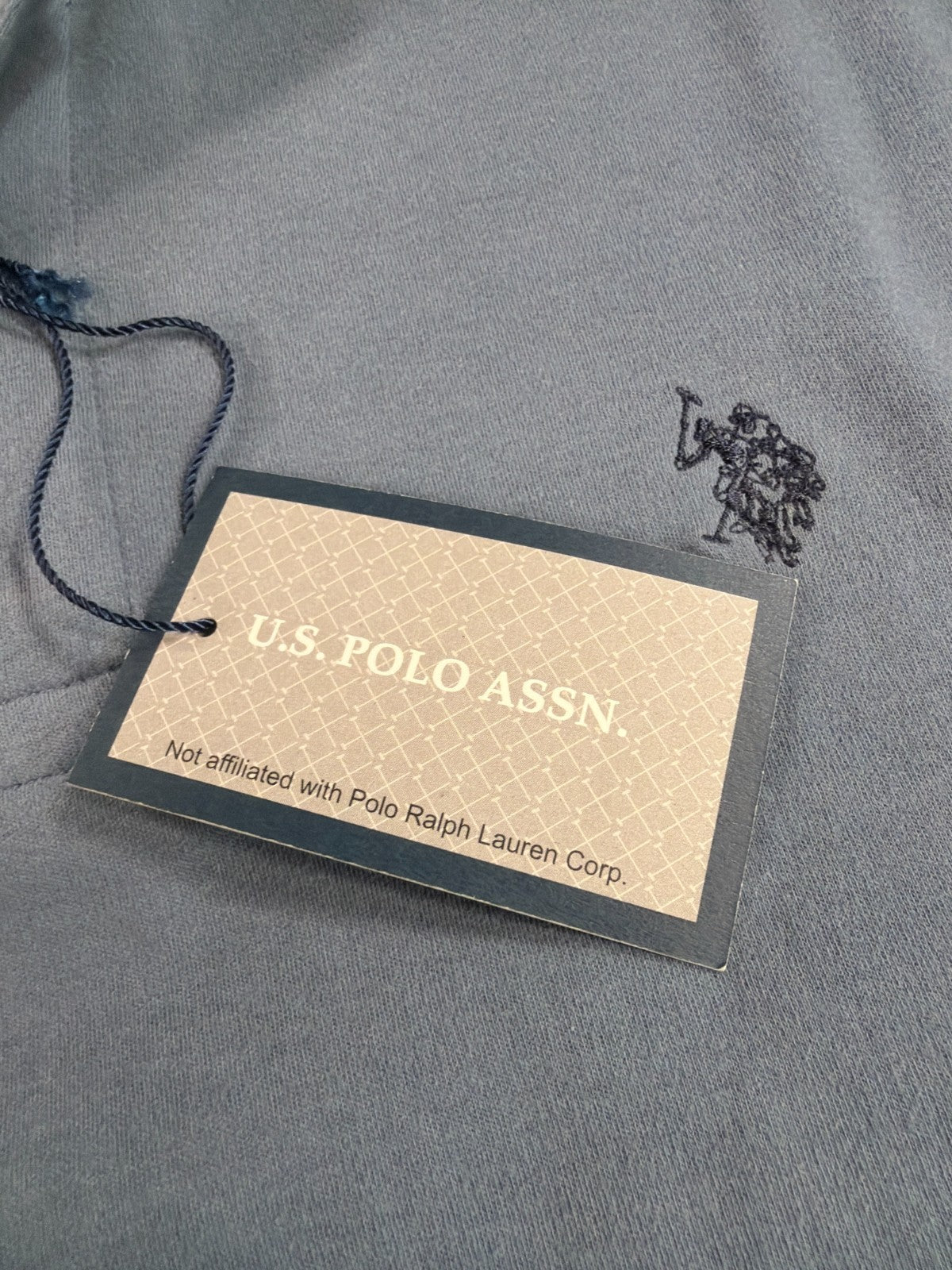 US Polo Assn Polo Shirt Mens XL Blue Gray Cotton Classic Logo Casual Preppy