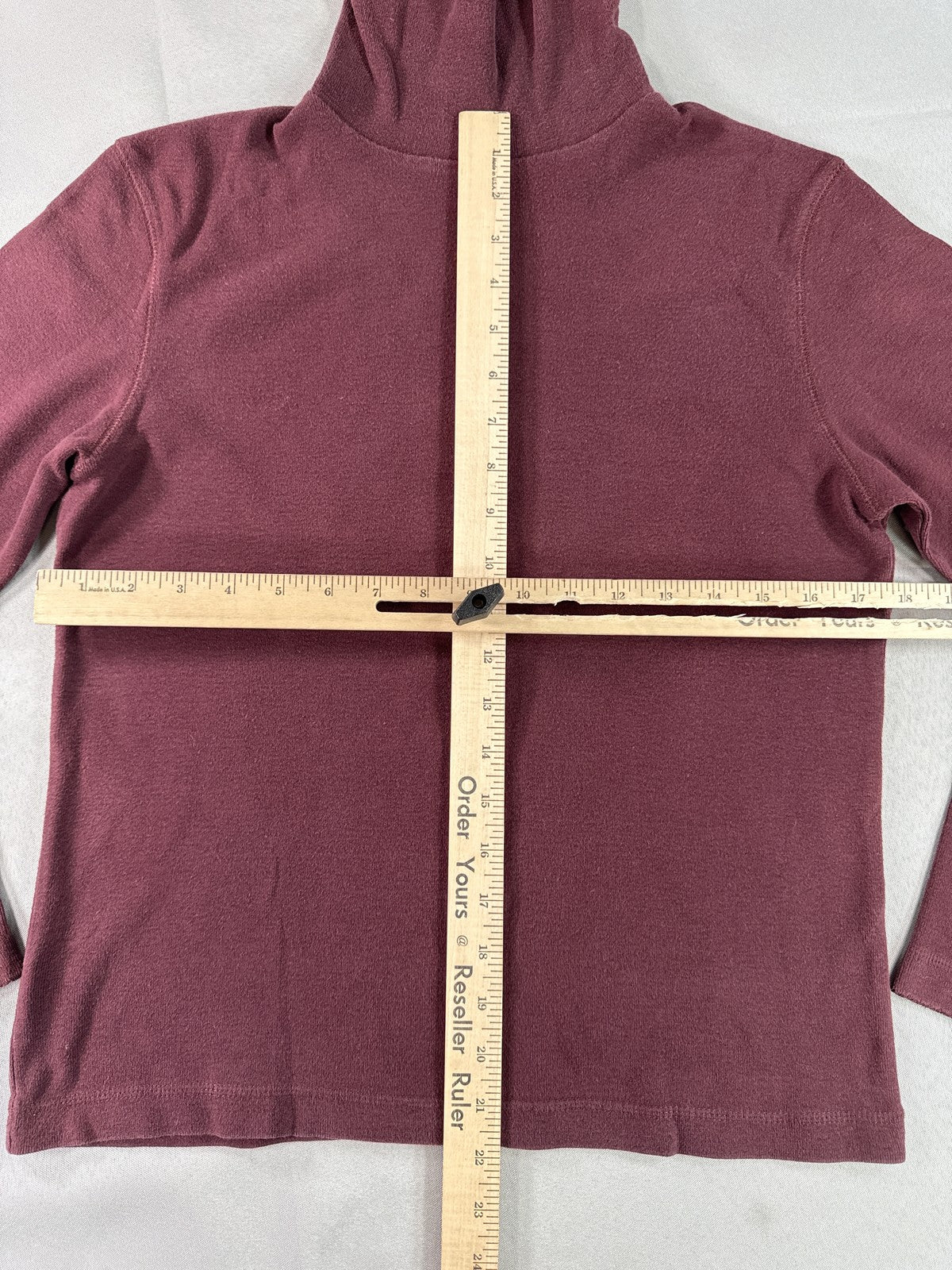 Laura Ashley TS 177 BD Mock Neck Long Sleeve Pullover Top Large Maroon 100% Wool