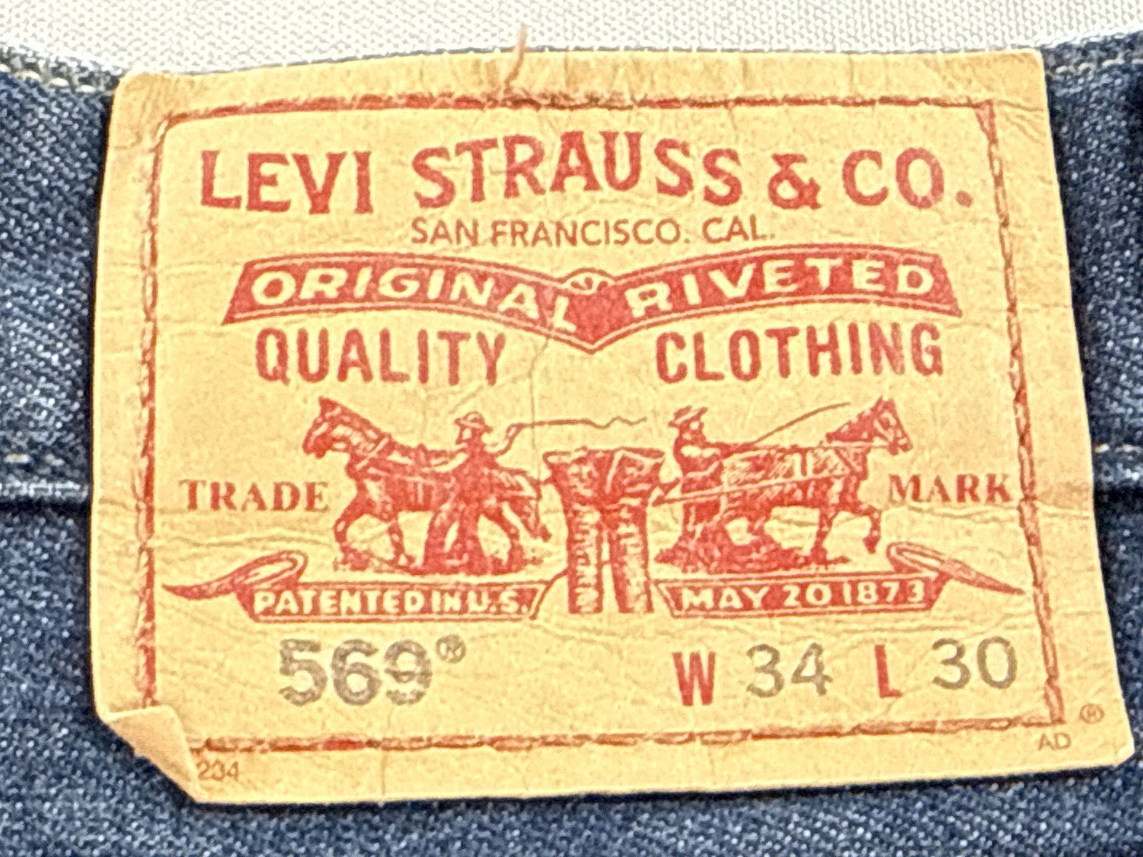 Levi's Classic Straight Fit Jeans W34 L30 Blue 100% Cotton Pocket Vintage