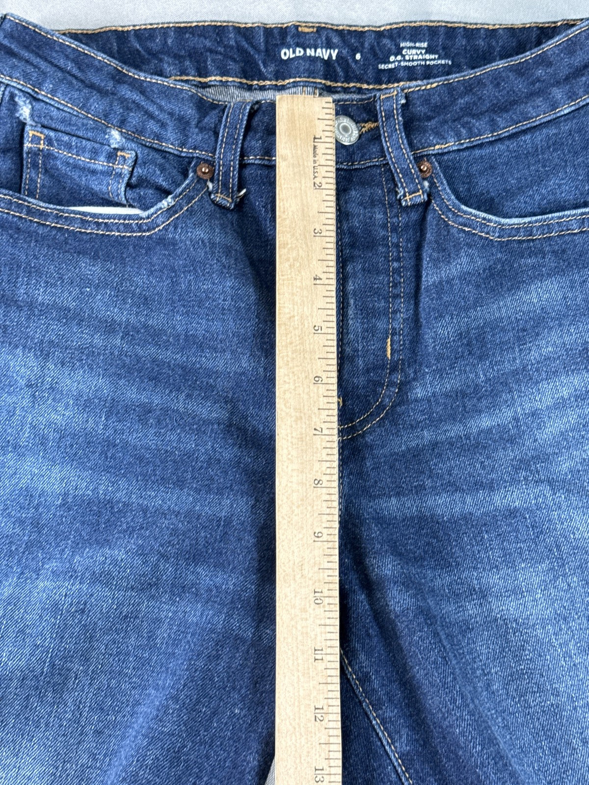 Old Navy Distressed Ripped Jeans Womens Blue Denim Mid Rise Skinny Stretch Rips