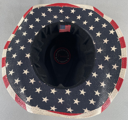 Vintage Mens American Flag Cowboy Hat Patriotic Western Rodeo One Size Adult
