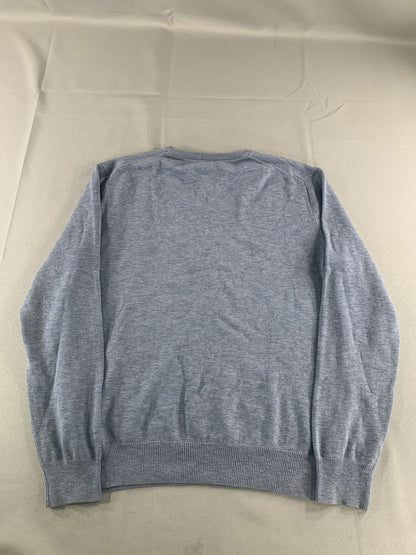 J Crew Sweater Mens Medium Gray V Neck Pullover Lightweight Cotton Casual NWT