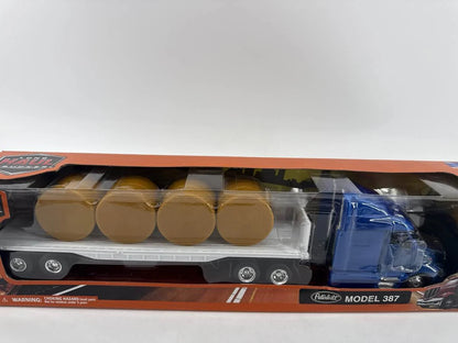 New Ray Peterbilt 387 Flatbed Truck Hay Bales 1:43 Diecast Semi NIB Farm 143 NWT