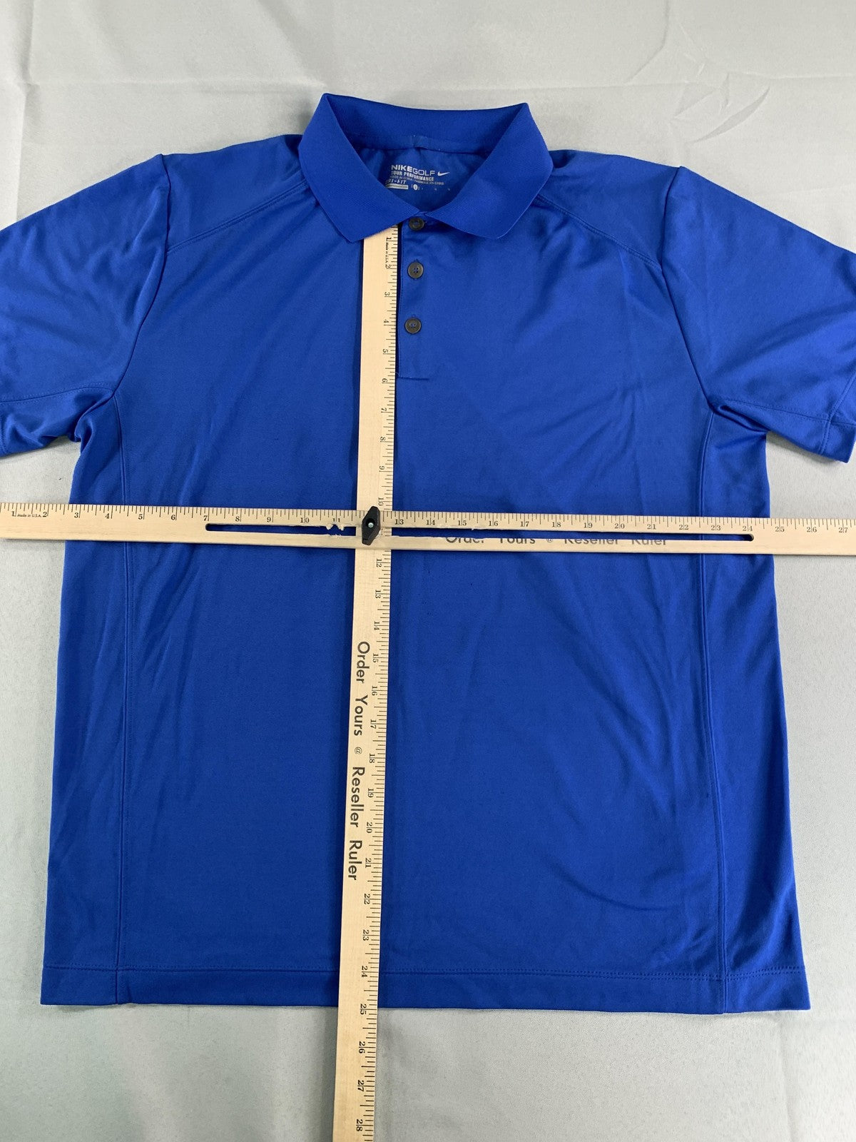 Nike Golf Polo Shirt Mens Large Blue Dri-FIT Tour Performance Athletic Logo 100