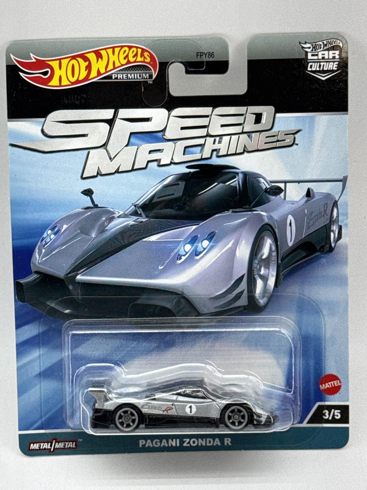 Hot Pagani Zonda R Wheels Premium Speed Die Cast Car 1:64 Silver