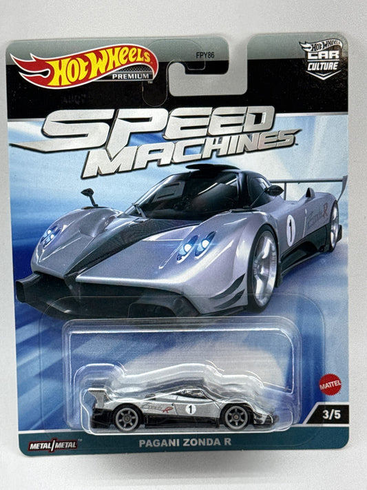 Hot Pagani Zonda R Wheels Premium Speed Die Cast Car 1:64 Silver