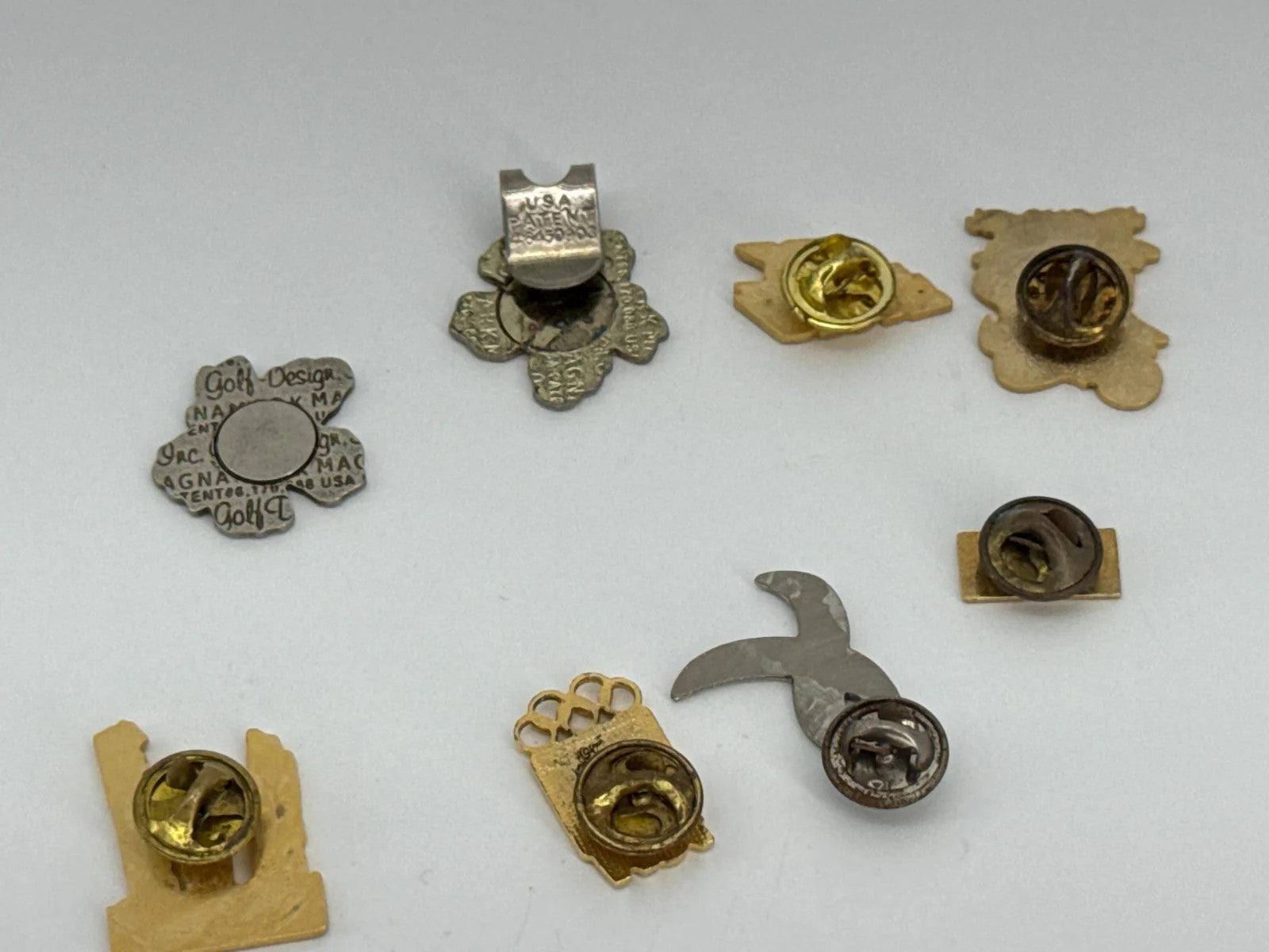 Lot of 9 Vintage Enamel Lapel Pins Hawaii Golf Canada Olympics Eagle Collectible