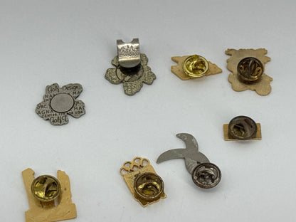Lot of 9 Vintage Enamel Lapel Pins Hawaii Golf Canada Olympics Eagle Collectible