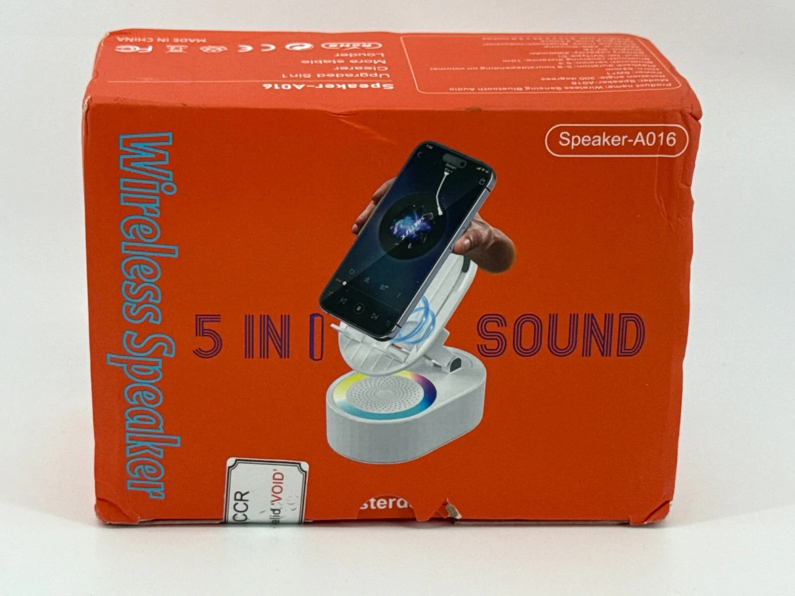 5 in 1 Bluetooth Speaker RGB Phone Stand Induction Wireless A016 Rechargeable xs