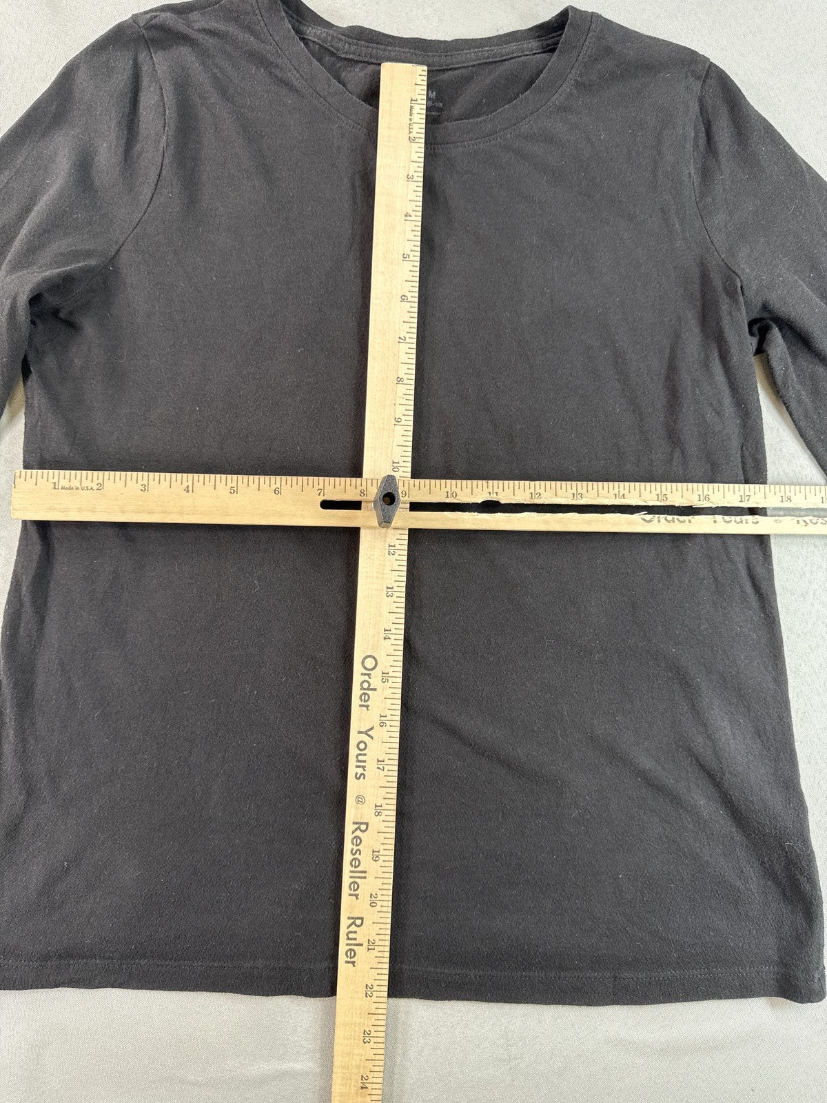 Time Tru Long Sleeve Crewneck F Shirt Mens F/S Black Cotton Regular Fit Tee