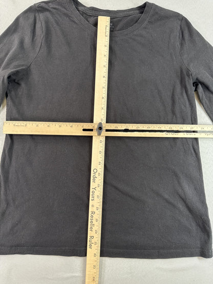 Time Tru Long Sleeve Crewneck F Shirt Mens F/S Black Cotton Regular Fit Tee
