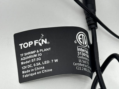 Top Fin Clip On LED Light Black DC Power IPX4 Indoor Aquarium Universal Switch