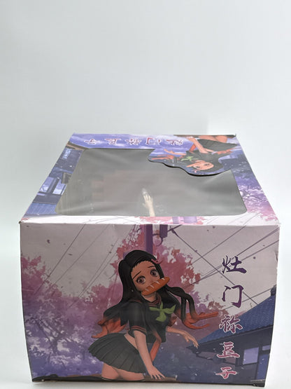 Anime Demon Slayer Kamado Nezuko Parody Figure School Uniform Kneeling PVC 6814