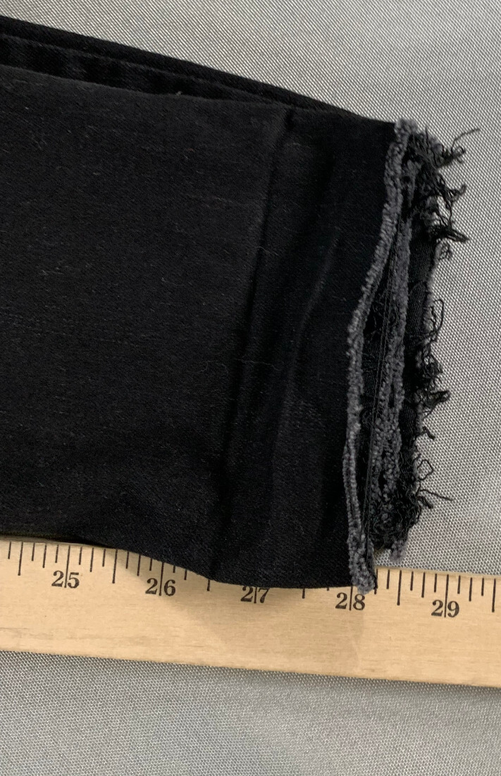 Levi’s 720 High Rise Super Skinny Jeans W30 Black Raw Hem Stretch Denim 28.5"