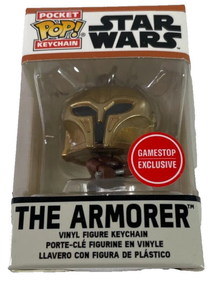 Funko Pop Keychain The Armorer GameStop Exclusive Star Wars Mandalorian NIB Viny