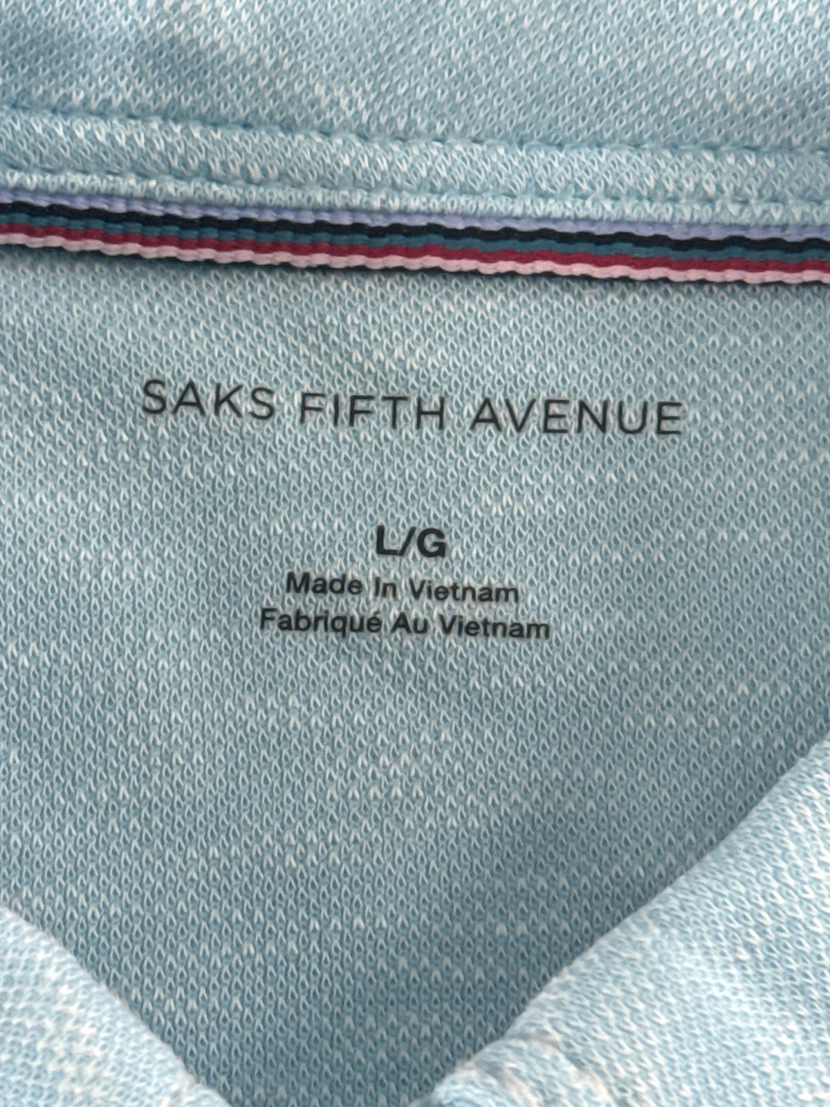 Saks Fifth Avenue Polo Shirt Mens Large Blue Modal Blend Casual Golf Performance
