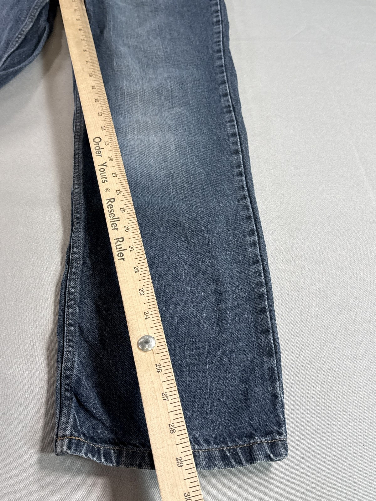 Faded Glory Straight Leg Jeans 16 Blue Distressed Cotton Organic Regular