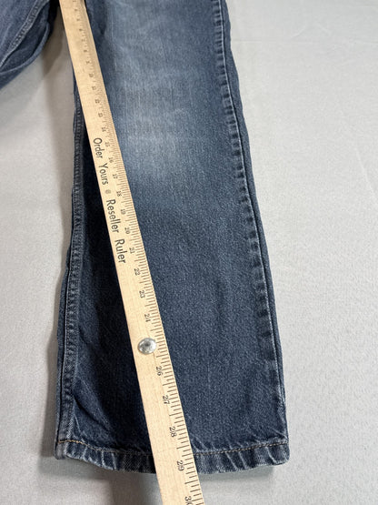 Faded Glory Straight Leg Jeans 16 Blue Distressed Cotton Organic Regular