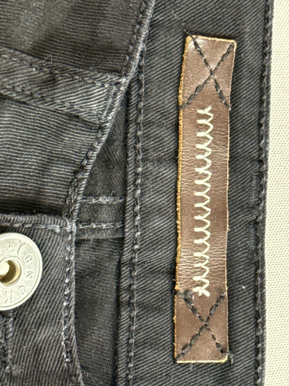 Yanuk Flare Jeans Womens 26 Black Cotton Blend Stretch Denim Five pocket Belt
