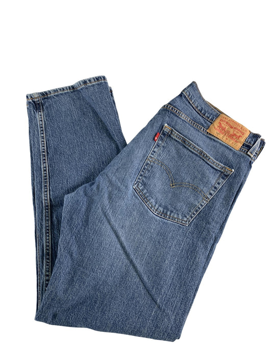 Levis 505 Jeans Mens 36x32 Blue Denim Zip Fly Straight Leg Made USA Red Tab W36