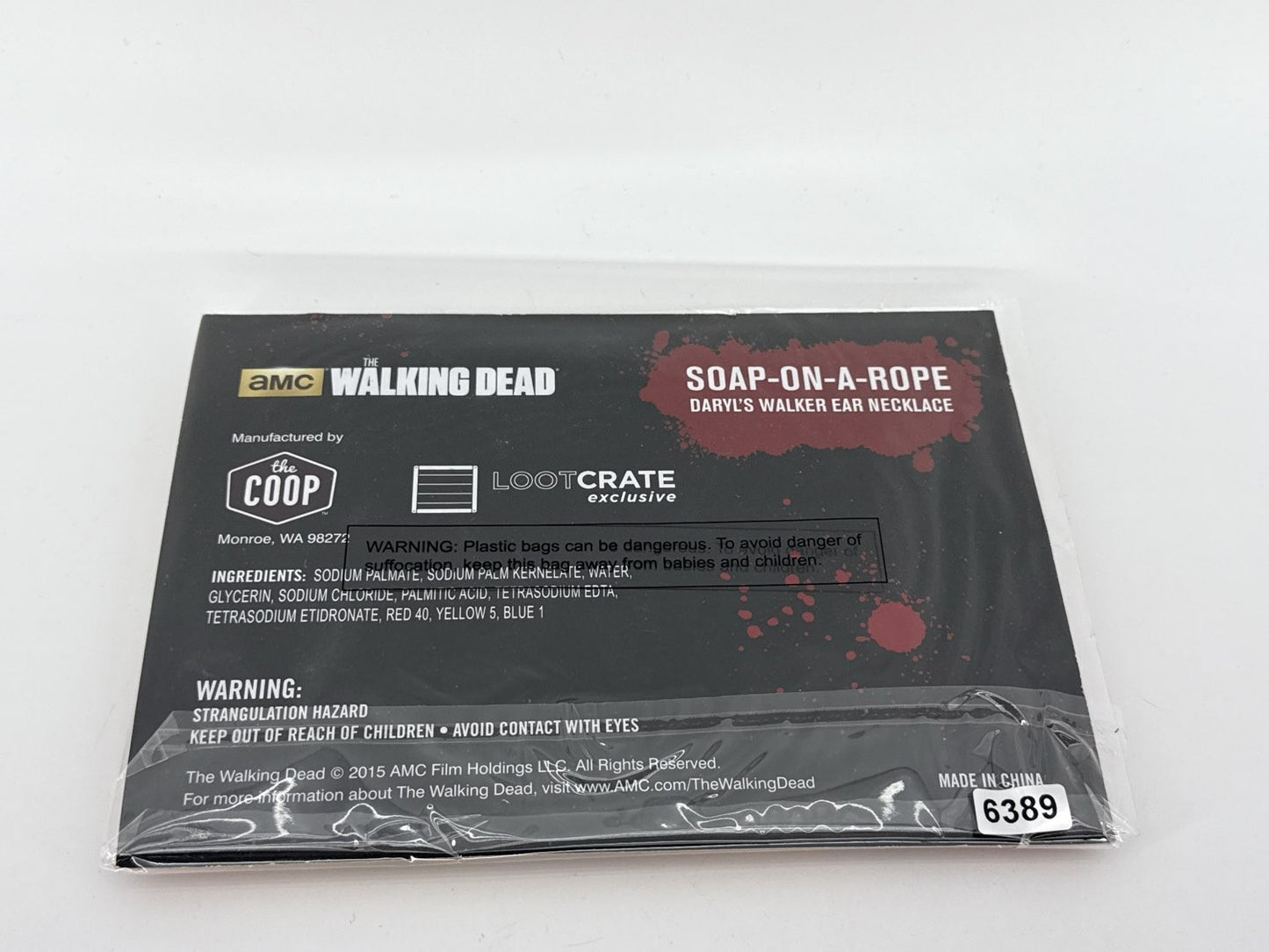 Walking Dead LootCrate Soap On A Rope Daryl Walker Ear Necklace 2015 Exclusive