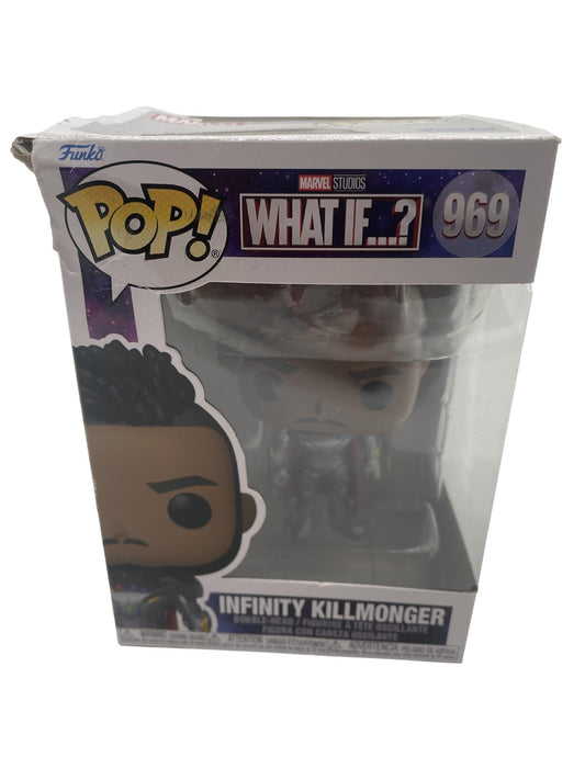 Funko Pop Marvel What If Infinity Killmonger #969 Vinyl Figure Silver Standard